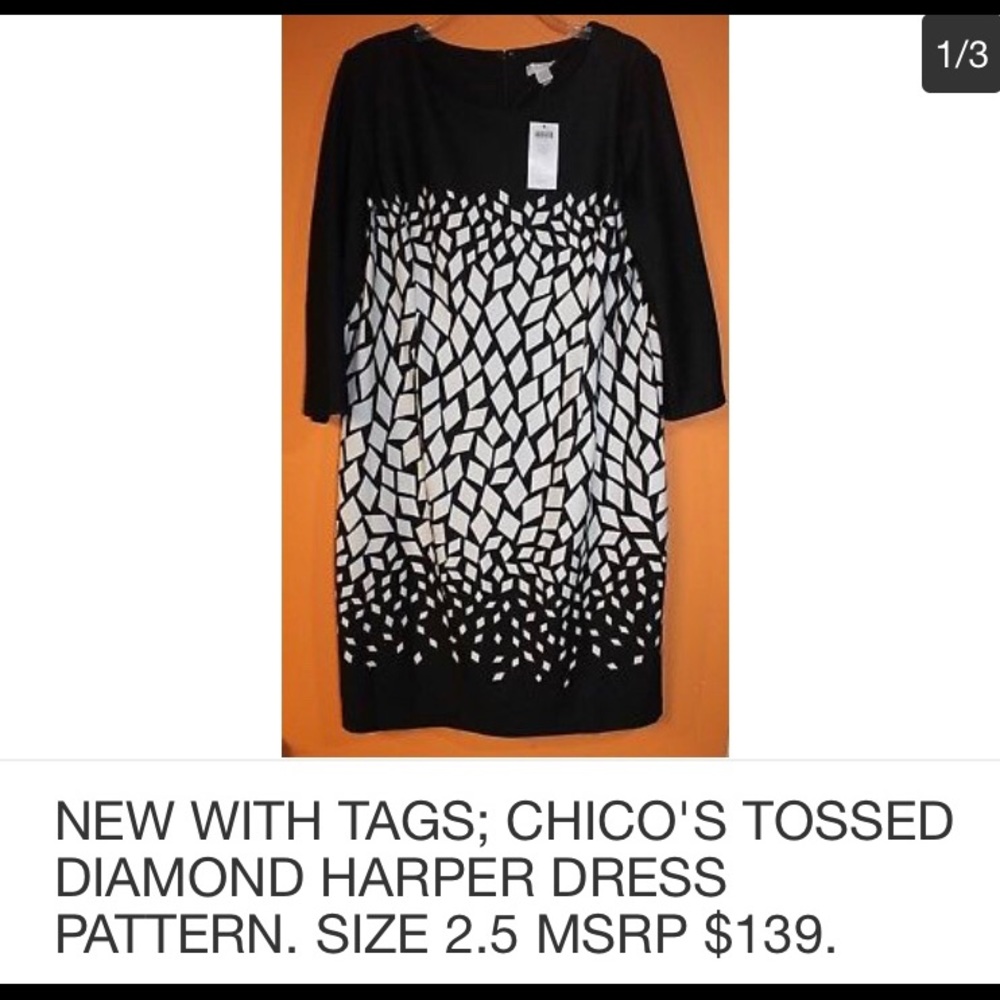 Chico’s dress black/white